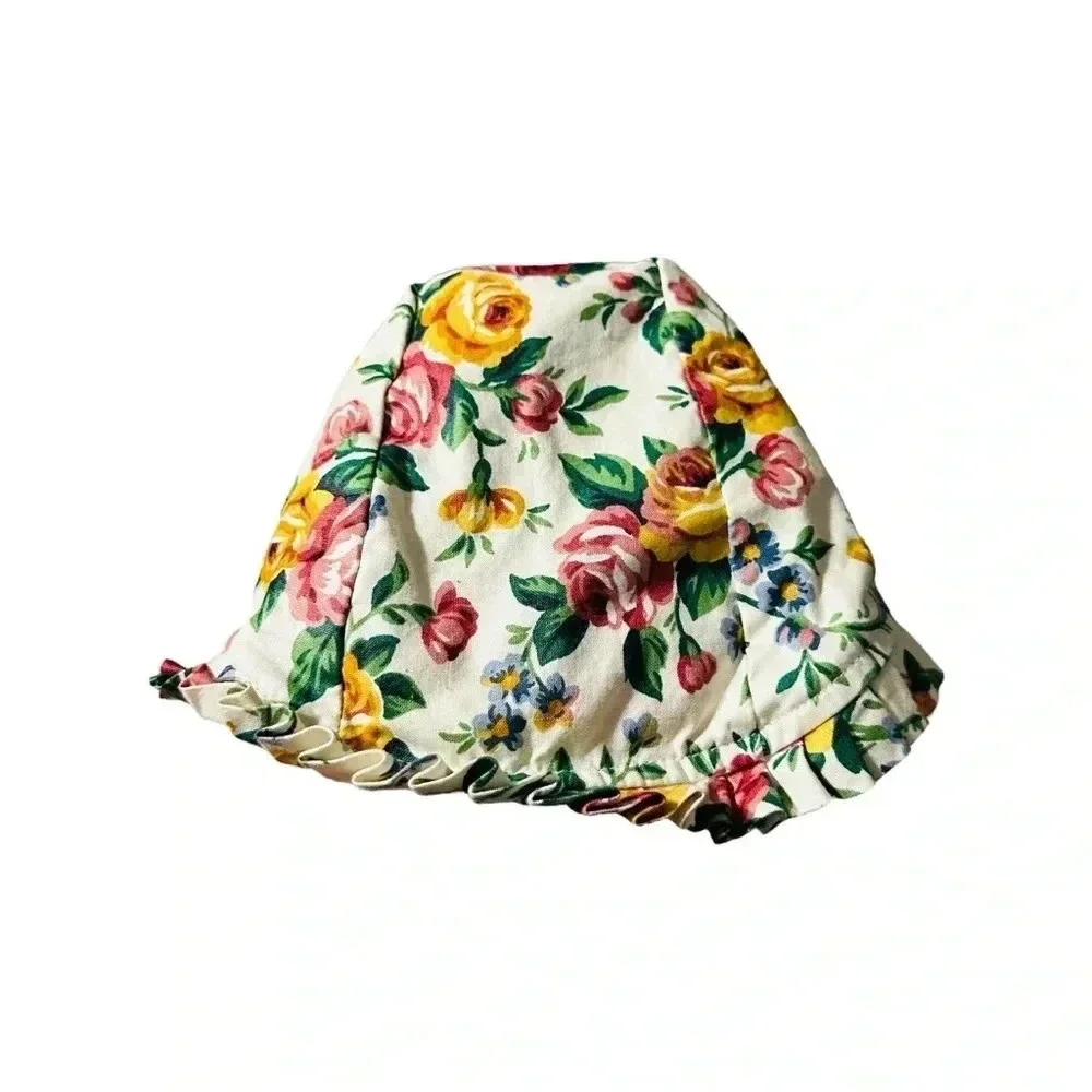 Longaberger vintage button floral  hat